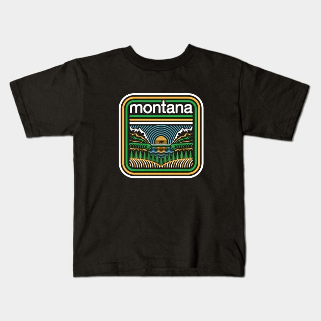 MONTANA - CG STATES #10/50 Kids T-Shirt by Chris Gallen